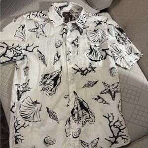 H&M Black and White Seashell Print Shirt